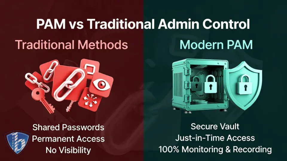 مقایسه PAM با روشهای سنتی کنترل ادمینها