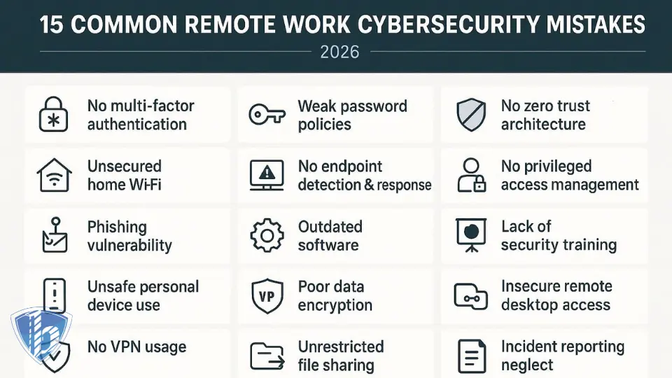 ۱۵ اشتباه رایج در امنیت سایبری در دورکاری + راهکار عملی